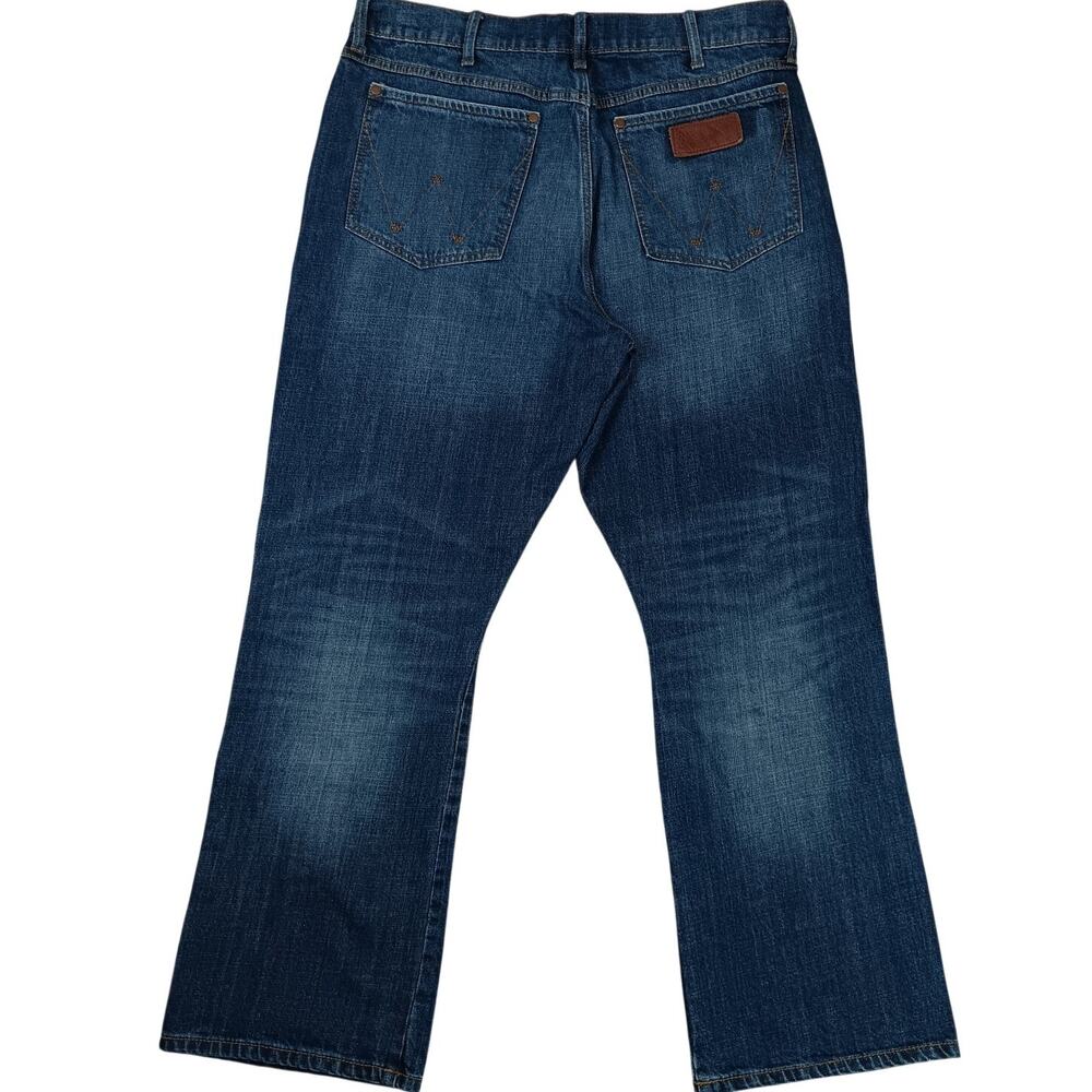 Wrangler Retro Relaxed Boot Jeans Mens 36X31 Blue Whiskered Western‎ Straight